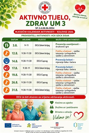 Slika: Aktivno tijelo, zdrav um 3 – aktivnosti tijekom kolovoza u Sisku