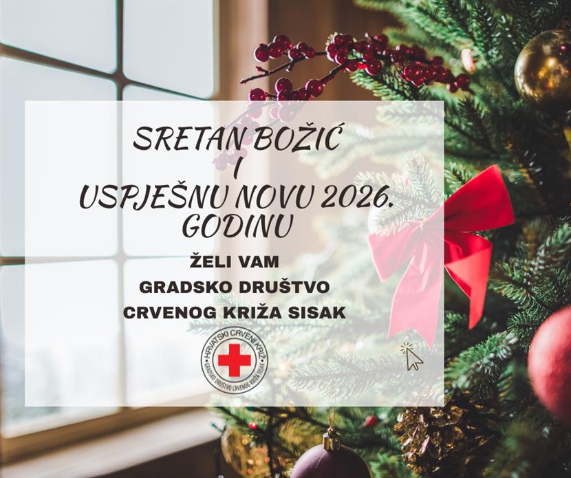 Slika: Blagdanska čestitka Gradskog društva Crvenog križa Sisak